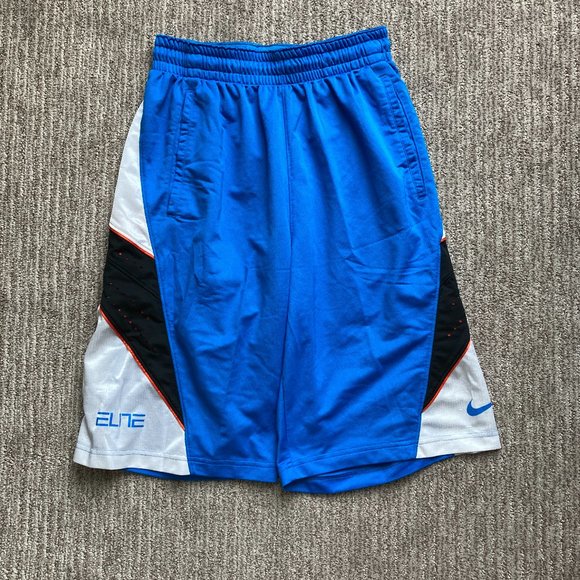 Men's Small Nike Elite Dri Fit Basketball Shorts Blue White - Picture 1 of 4